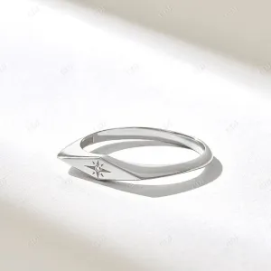 0.01CTW Diamond Iconic Rhombus Star Wedding Band