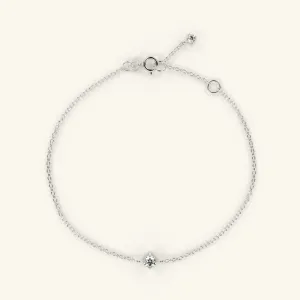 0.14CT Natural Diamond Solitaire Chain Bracelet