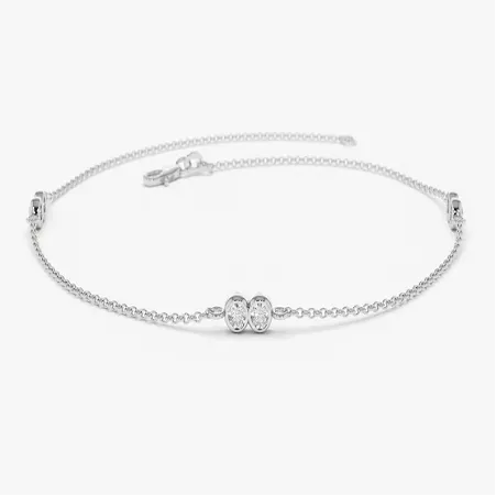 0.16CTW Moissanite Bezel set Round Diamond Bracelet