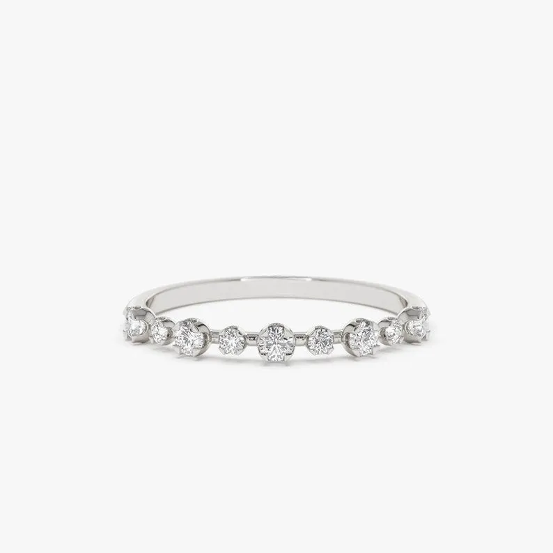 0.18CTW Natural Diamond Dainty Stackable Wedding Band