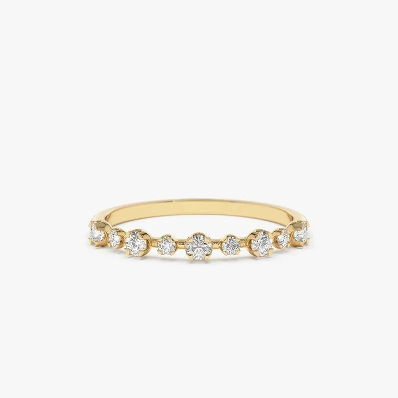 0.18CTW Natural Diamond Dainty Stackable Wedding Band