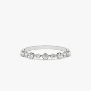 0.18CTW Natural Diamond Dainty Stackable Wedding Band