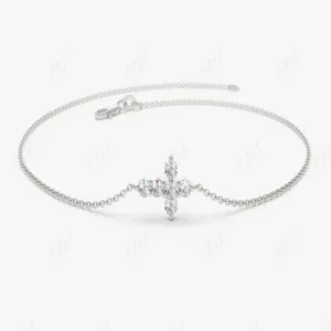 0.21CTW Moissanite Mini Cross Diamond Bracelet