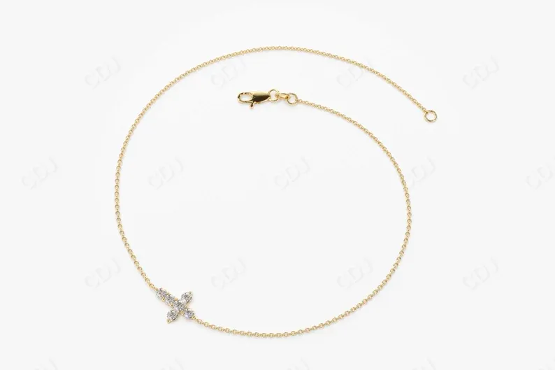 0.21CTW Moissanite Mini Cross Diamond Bracelet