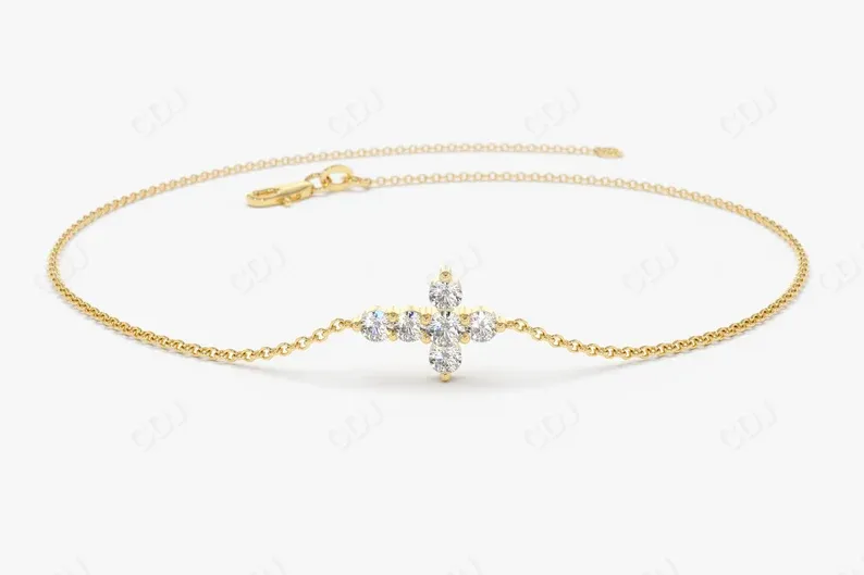 0.21CTW Moissanite Mini Cross Diamond Bracelet