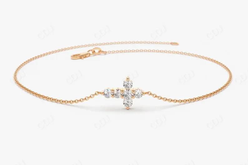 0.21CTW Moissanite Mini Cross Diamond Bracelet