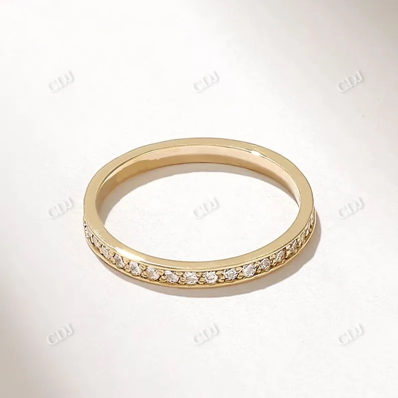 0.21CTW Round Cut CVD Diamond Channel Set Full Eternity Wedding Band