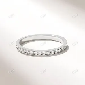 0.21CTW Round Cut CVD Diamond Channel Set Full Eternity Wedding Band