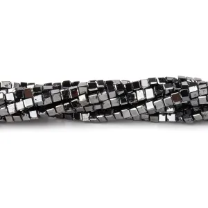 1-2mm Black Diamond Unfaceted Cube Beads 15 inch 255 pieces