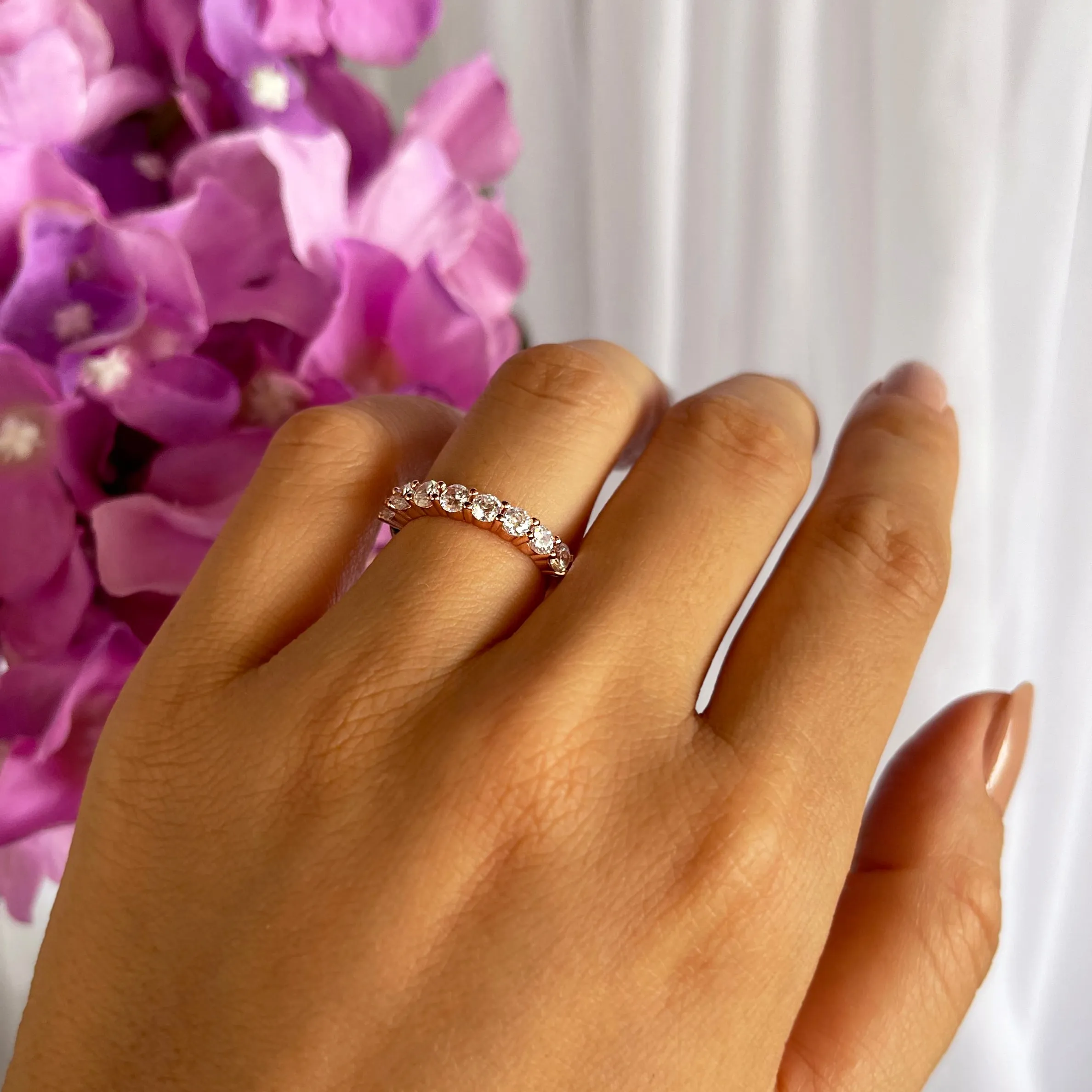 1 ctw Half Eternity Band - Rose GP