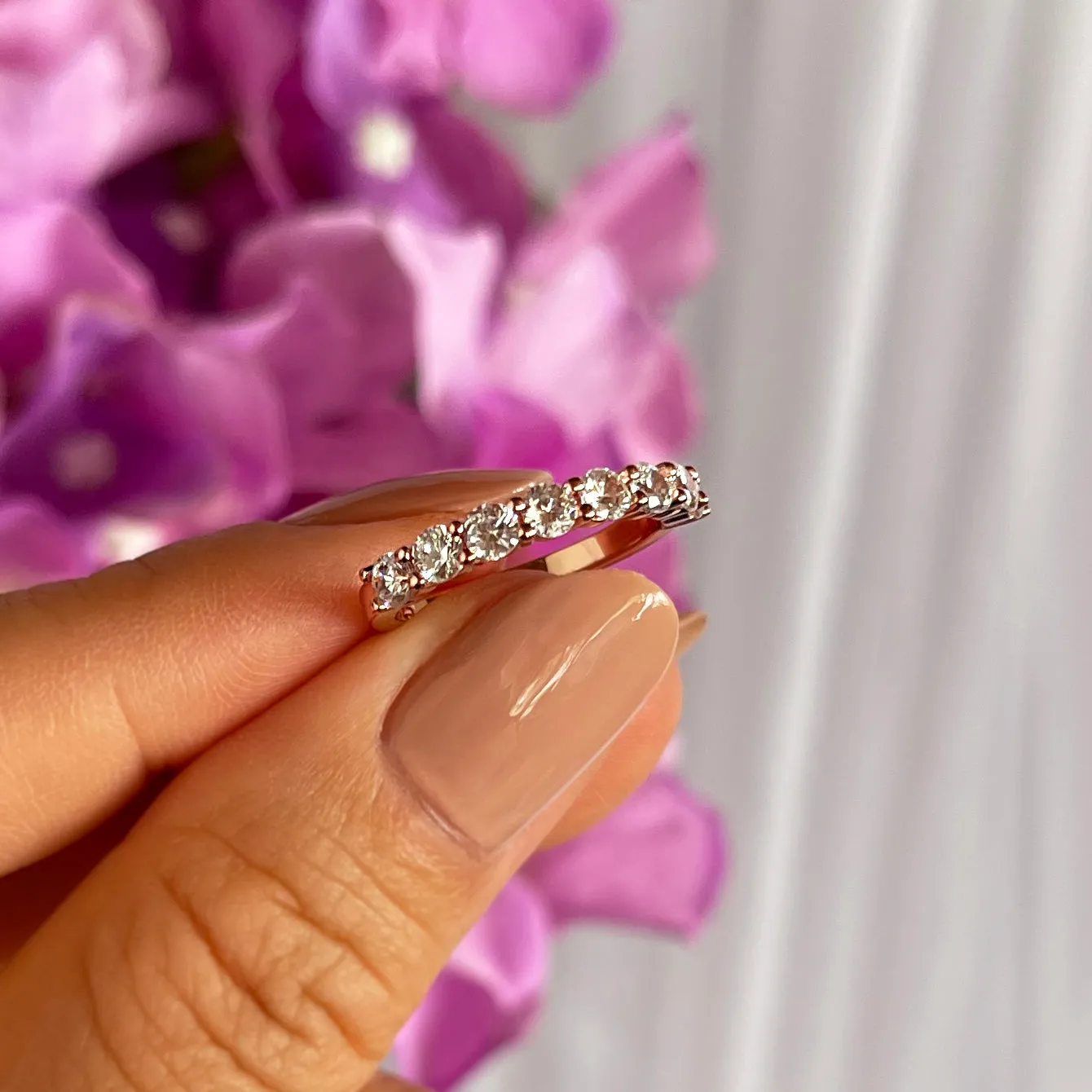 1 ctw Half Eternity Band - Rose GP