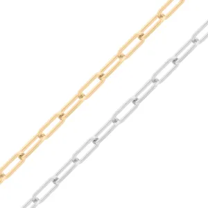 18K Gold PVD Stainless Steel Paperclip Chain - By The Foot / SPL1014