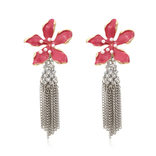 2022 ZA Bohemian Tassel Statement Earrings Jewelry For Woman Party