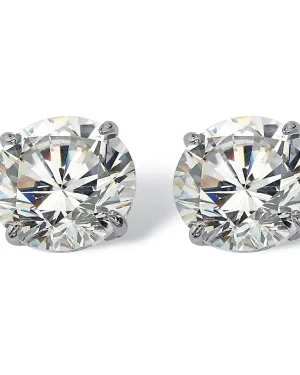 3 TCW Round Cubic Zirconia 10k White Gold Stud Earrings | White