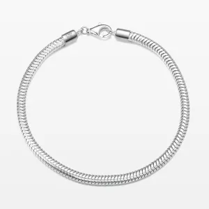 3.5MM Solid 925 Sterling Silver Italian Round Snake Chain Bracelet Made in Italy