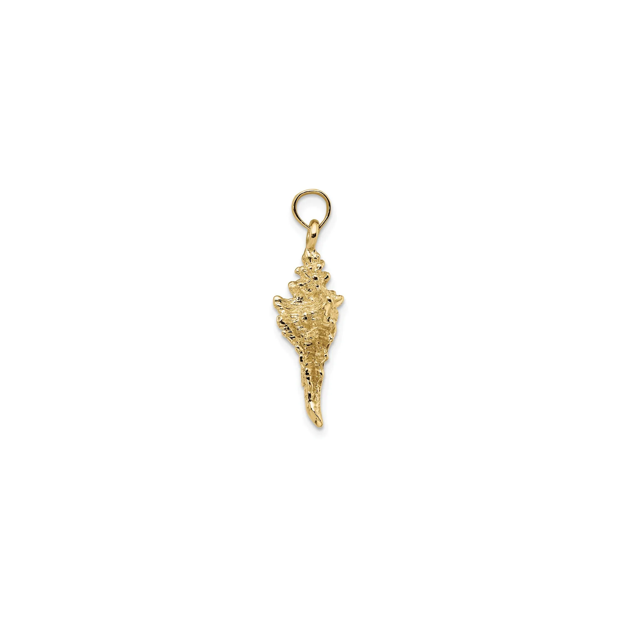 3D Conic Conch Shell Pendant (14K)