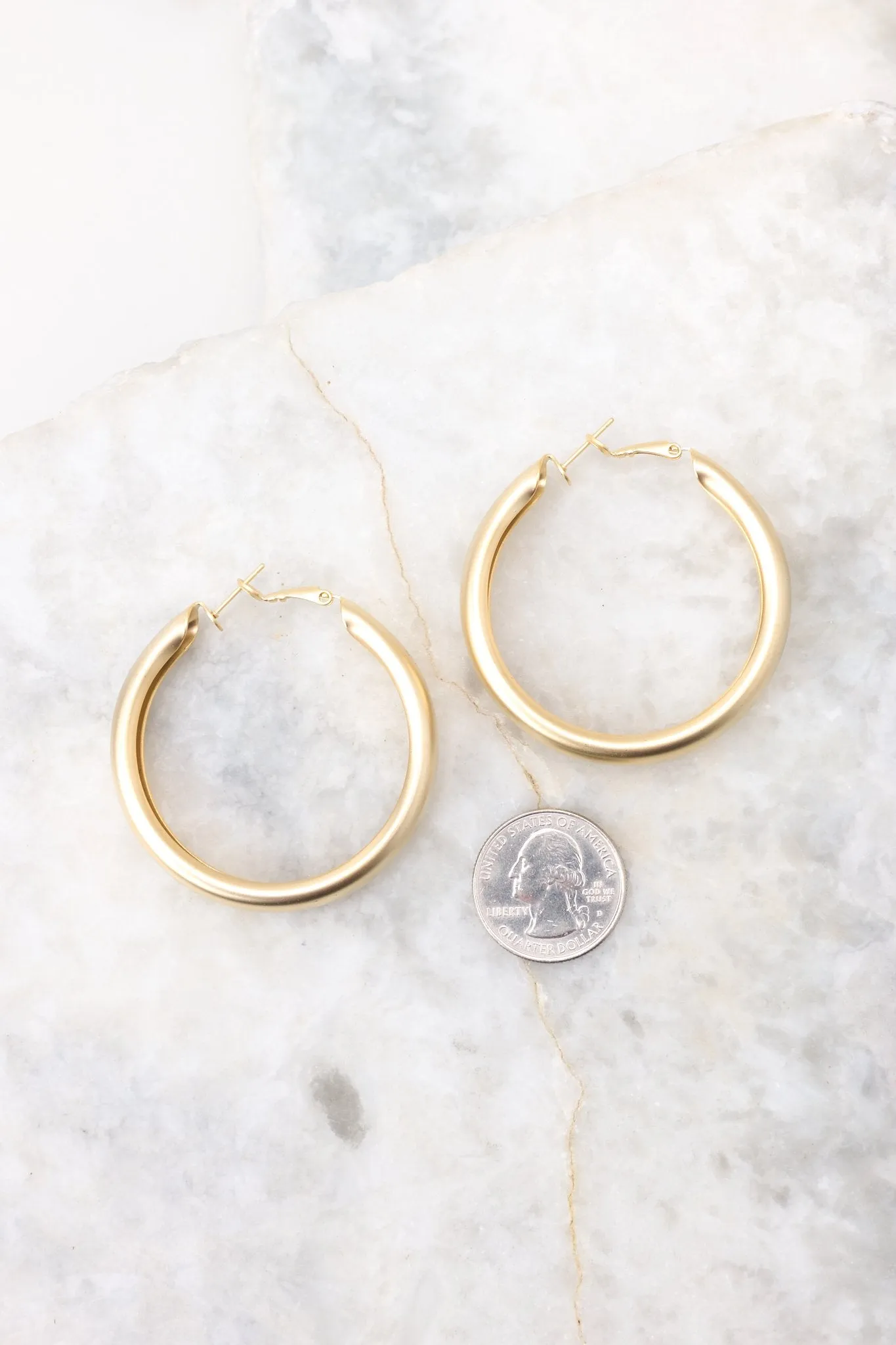 Admit It Matte Gold Hoop Earrings