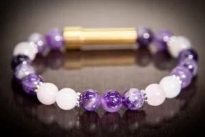 Amethyst and Snow Quartz Healing Bracelet for Hair Fur or Ash