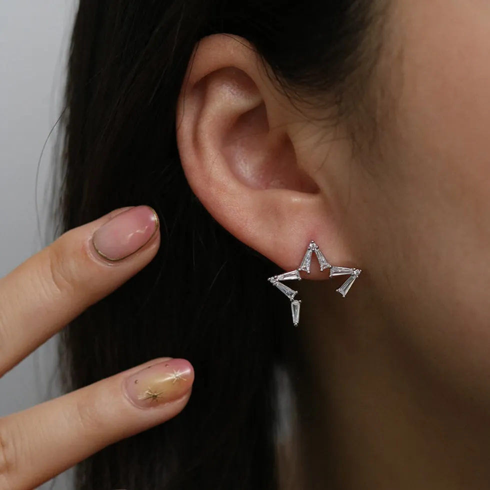 Angled star climber earrings