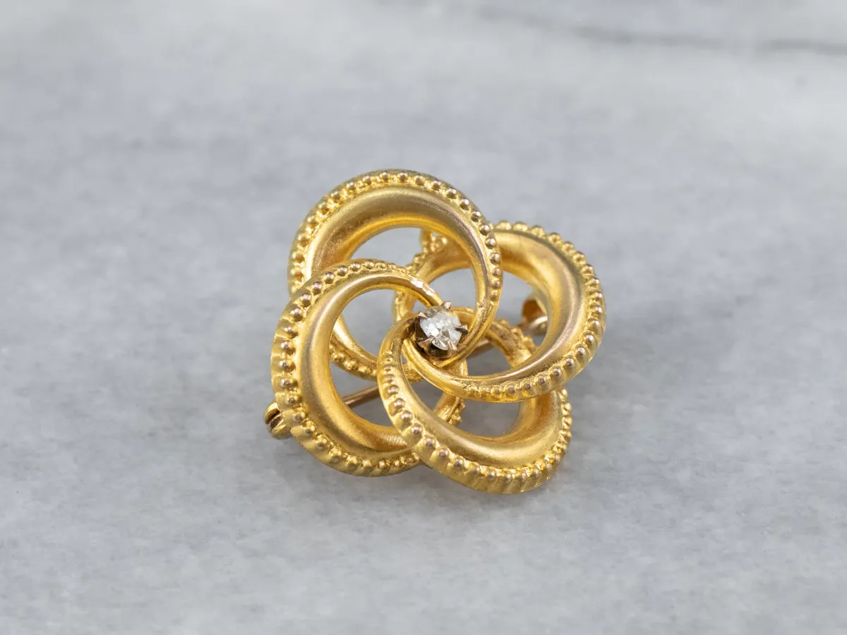 Antique Diamond Lover's Knot Pin