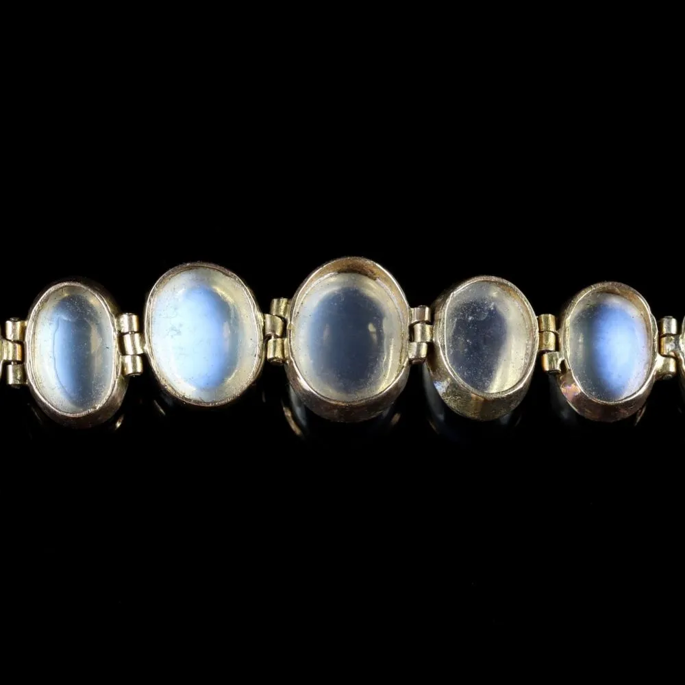 Antique Victorian Gold Moonstone Bracelet Circa 1900