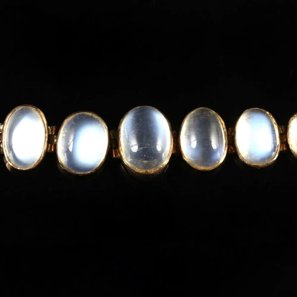 Antique Victorian Gold Moonstone Bracelet Circa 1900