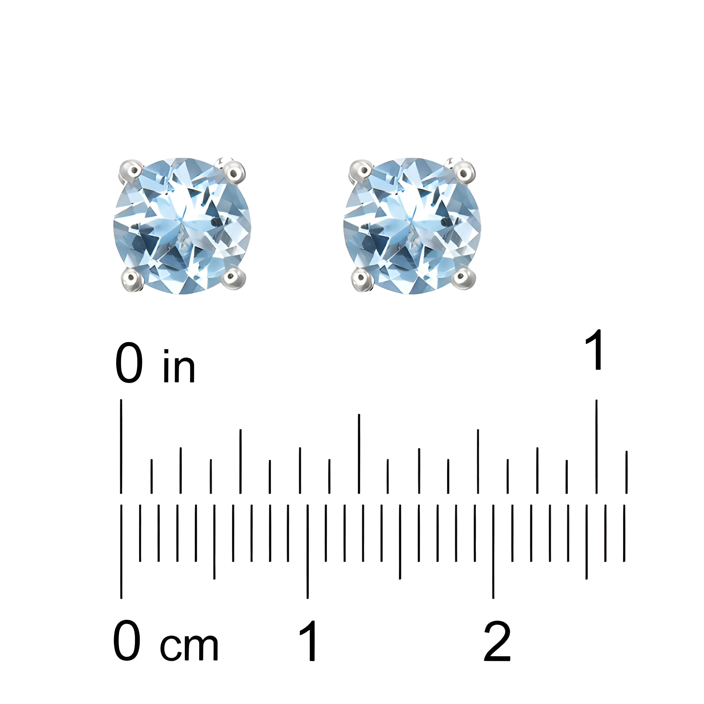 Aquamarine Stud Earrings in 18k White Gold