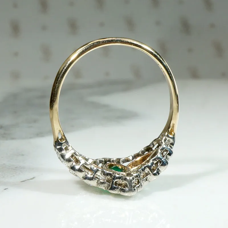 Awe Inspiring Marquise Emerald & Diamond Ring