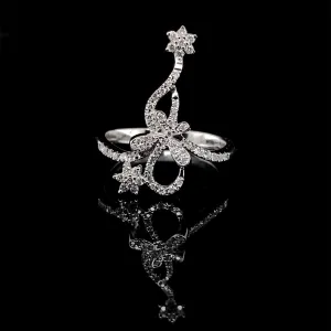 #BA32 | Ribbon Star Drop Diamond Ring 18kt