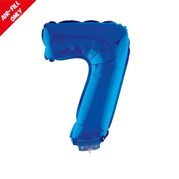 Balloon on Stick - 16" Blue Number 7