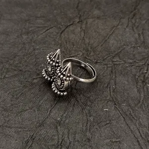 Bhavi Jewels Oxidised Plated  Adjustable Ring