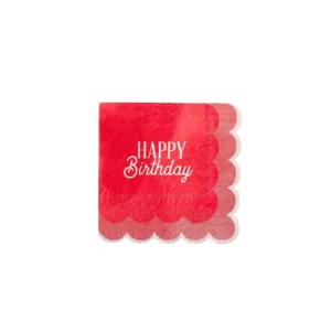 Birthday Scalloped Cocktail Napkin