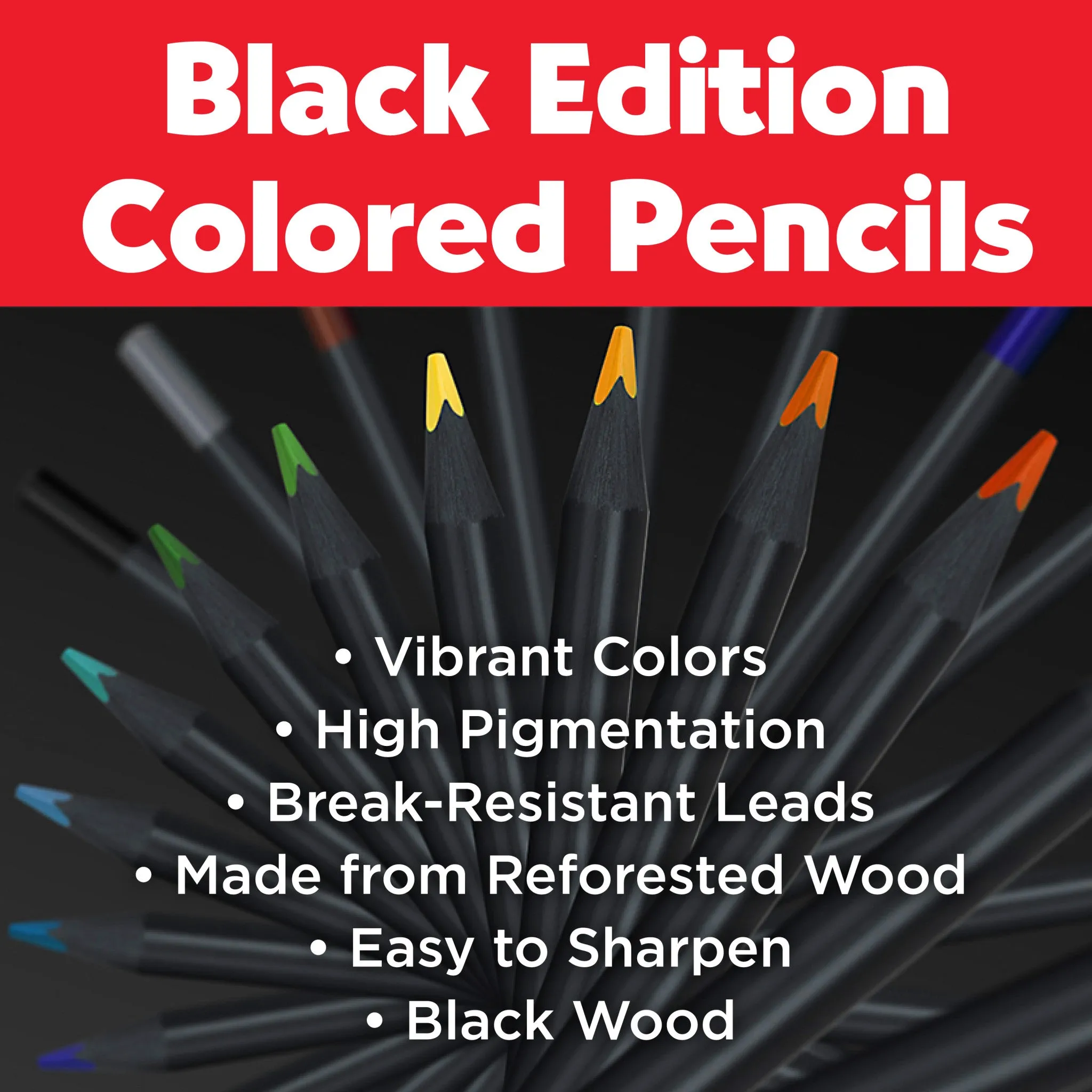 Black Edition Colored Pencils, Tin of 12 - #116413