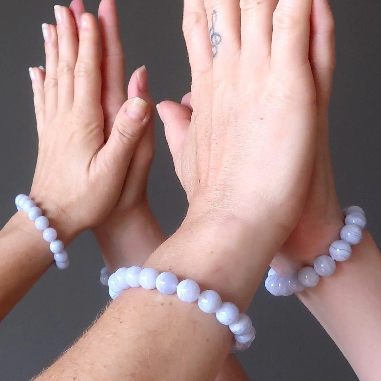 Blue Lace Agate Bracelet Icy Cool