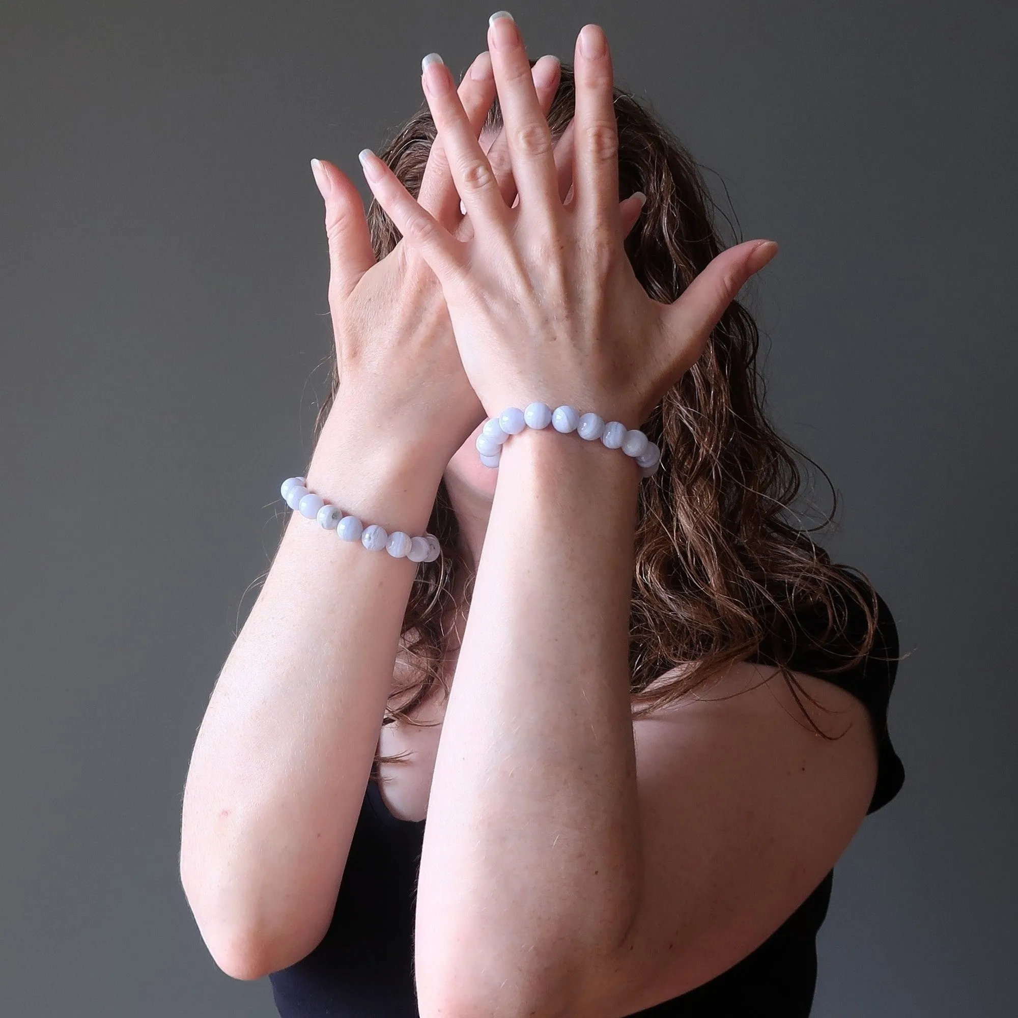 Blue Lace Agate Bracelet Icy Cool