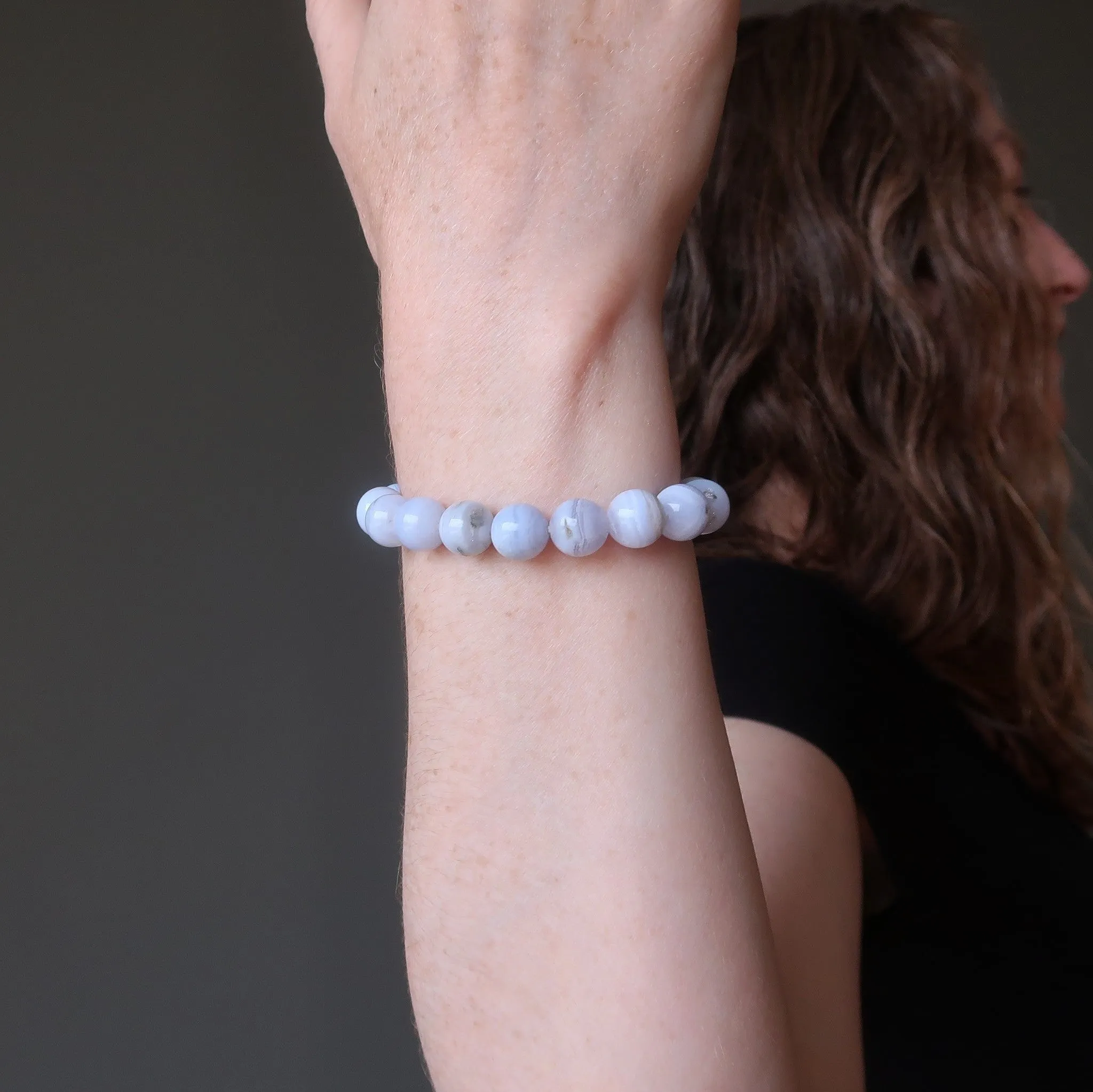 Blue Lace Agate Bracelet Icy Cool