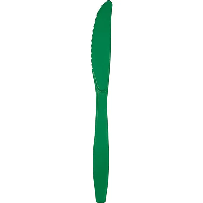 Bulk Pack of 100 Emerald Green Plastic Knives