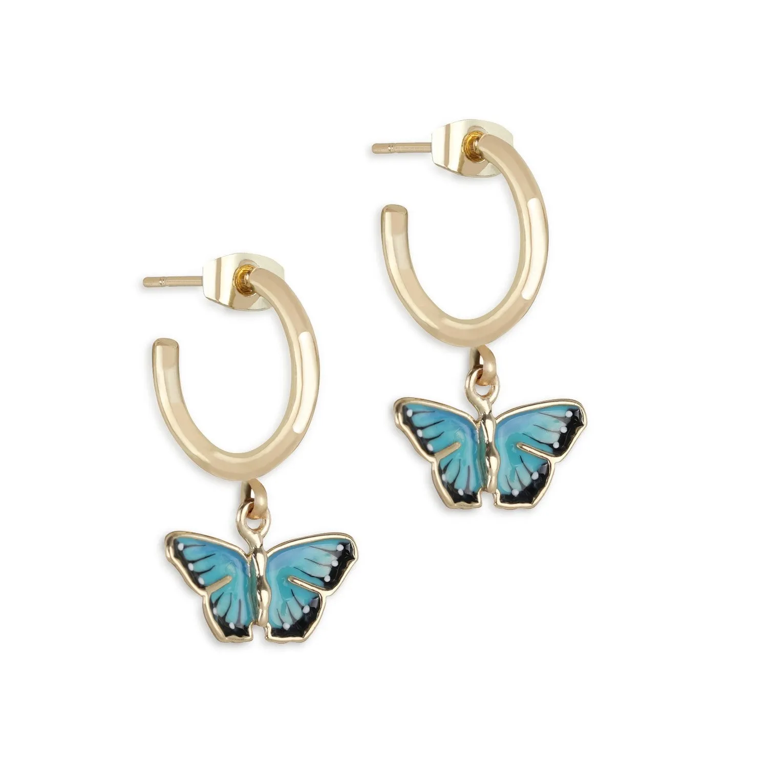 Butterfly Mini Hoops - Blue