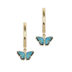 Butterfly Mini Hoops - Blue