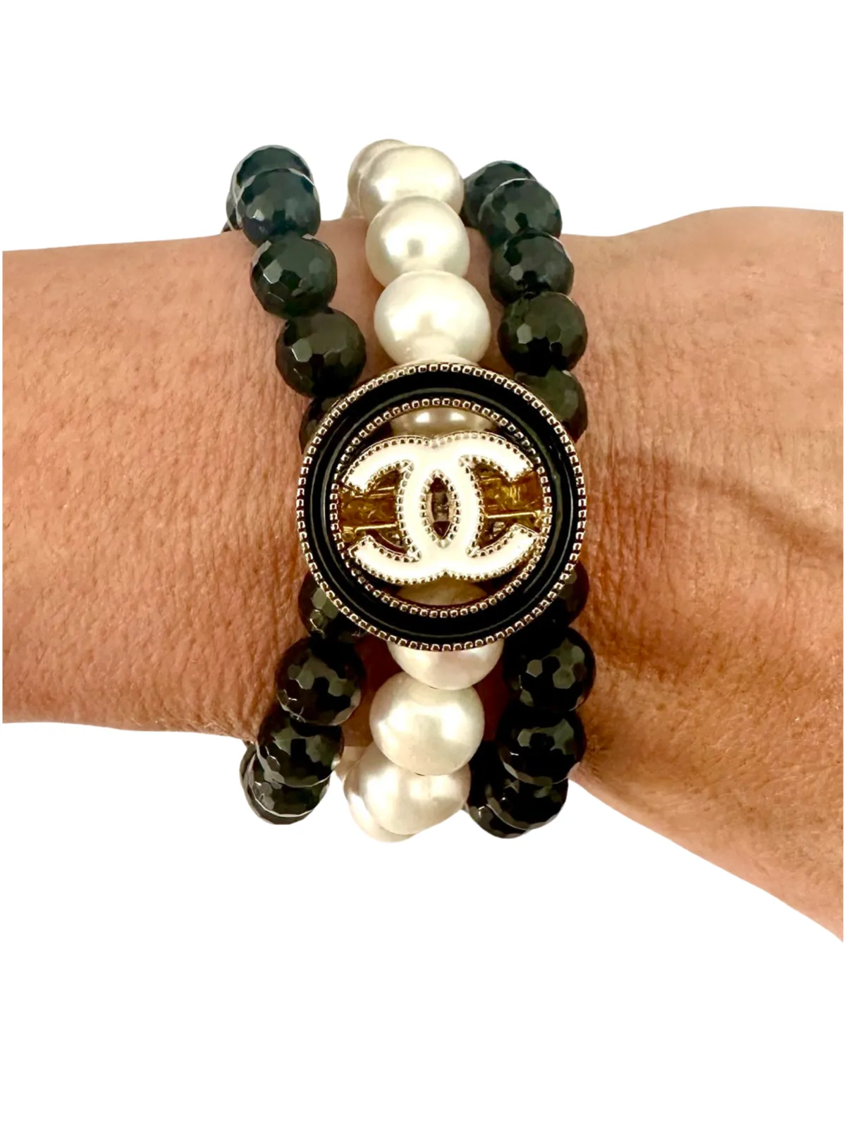 CC Black & White Button bracelet