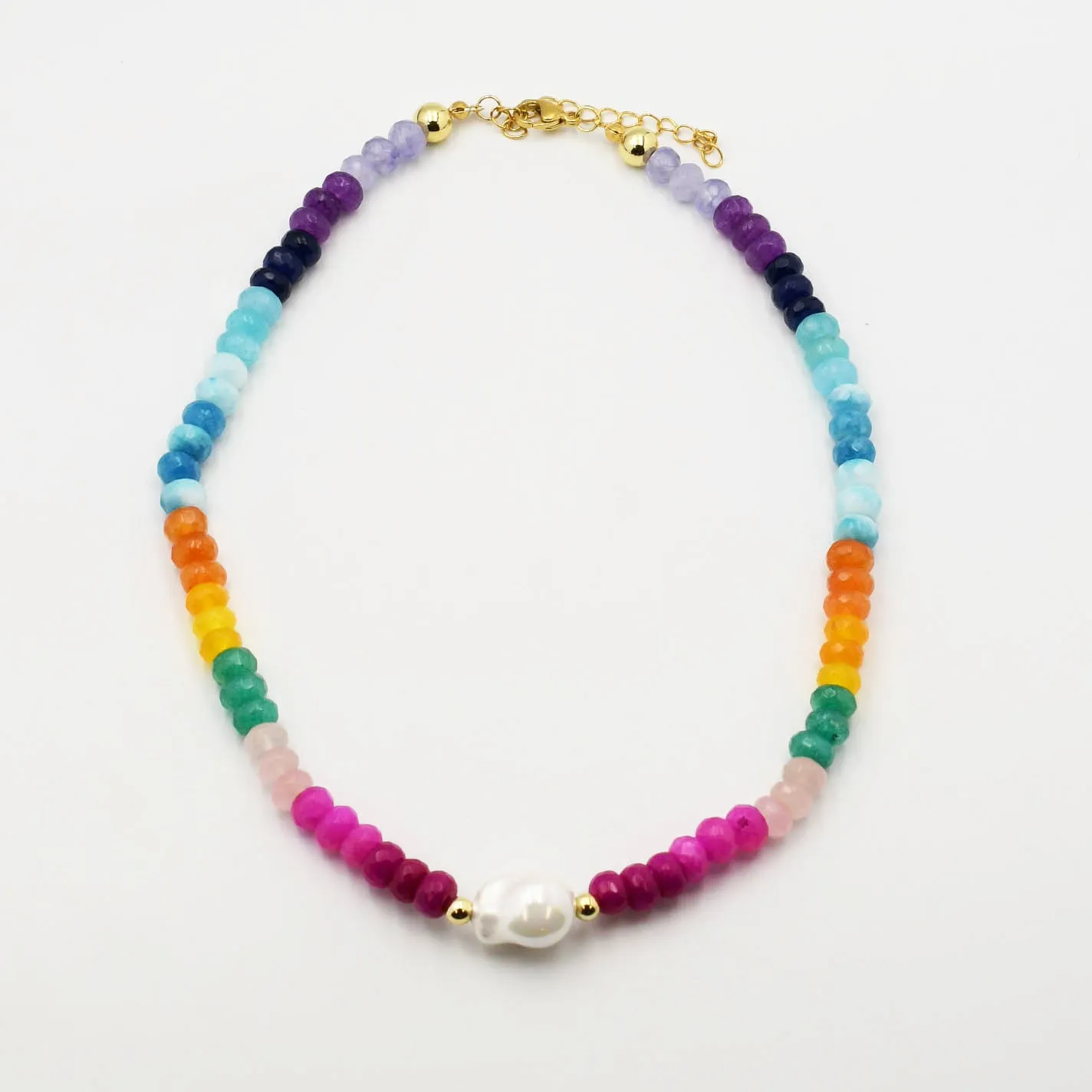 Colorful Gemstone with Pearl N41