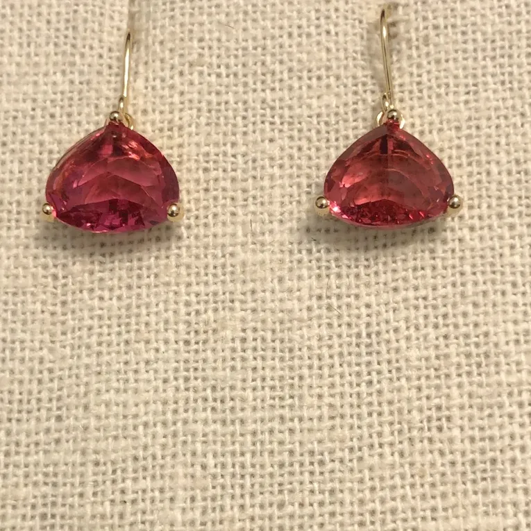 Crystal Drop Earring-Garnet/Gold