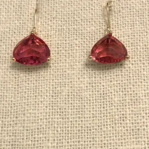 Crystal Drop Earring-Garnet/Gold