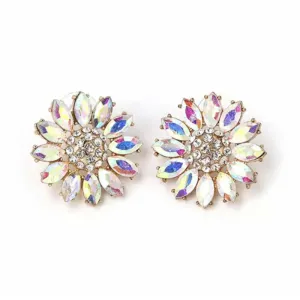 Crystal Sunflower Stud Earrings