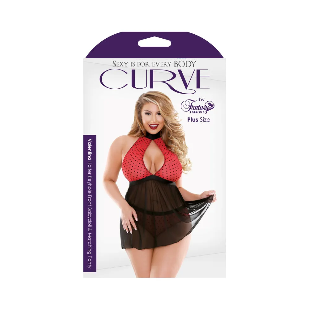 Curve Valentina Babydoll Red/Black 1X/2X