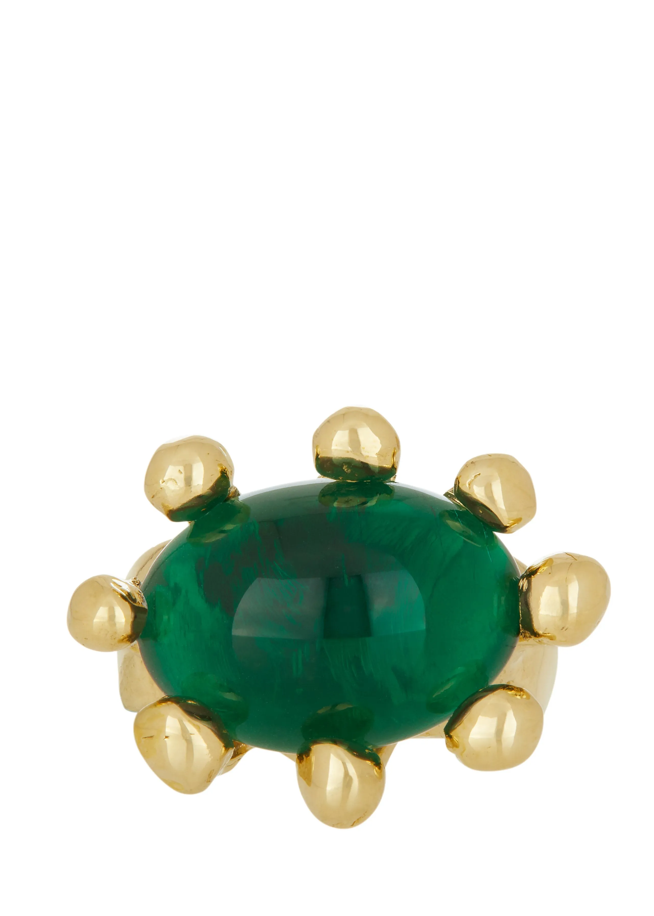 Diva Ring in Brass - Emerald