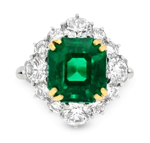 Emerald-Cut Colombian Emerald Ring, 5.71 Carats