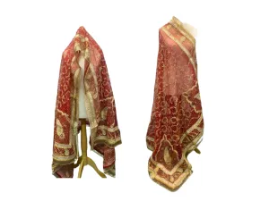 Ethnic Bridal Inspired Fabric -RED PAISLEY