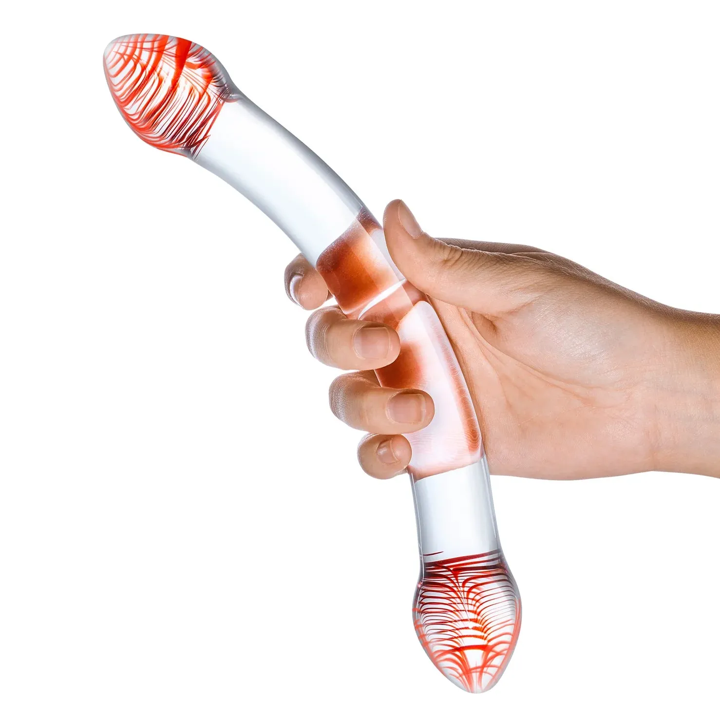 Gläs 8-Inch Red Head Double-Ended Dildo - Premium Glass Pleasure Tool