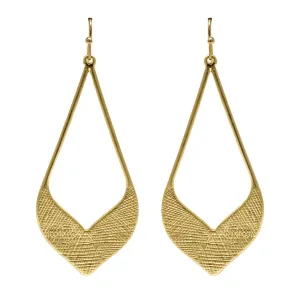 Gold Textured Teardrop Statement Earrings